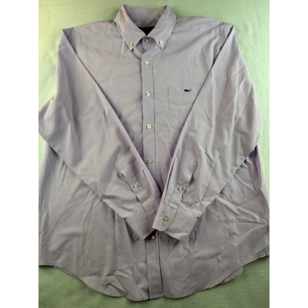 Vineyard Vines Men's Classic Fit Tucker‎ Shirt Purple Gingham Button Down